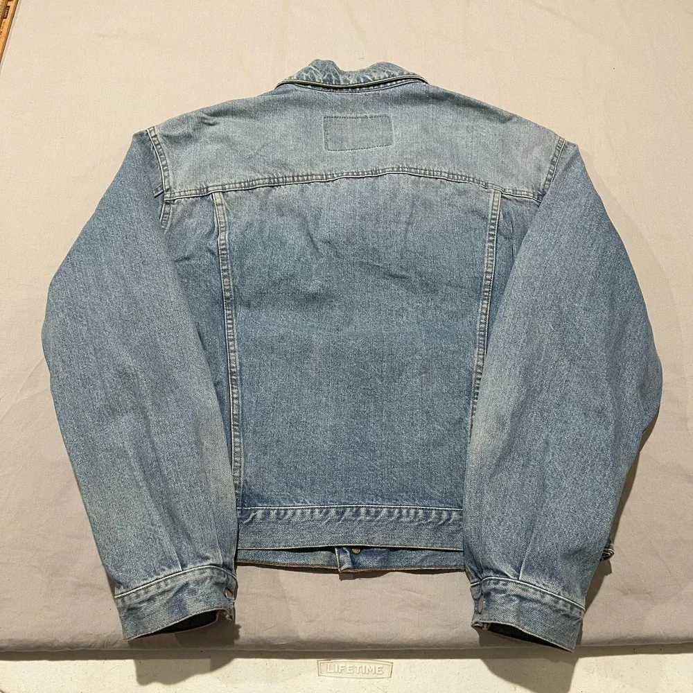 Vintage Diesel Industry Mens Light Blue Outdoor Star Series Denim Jacket Size L
